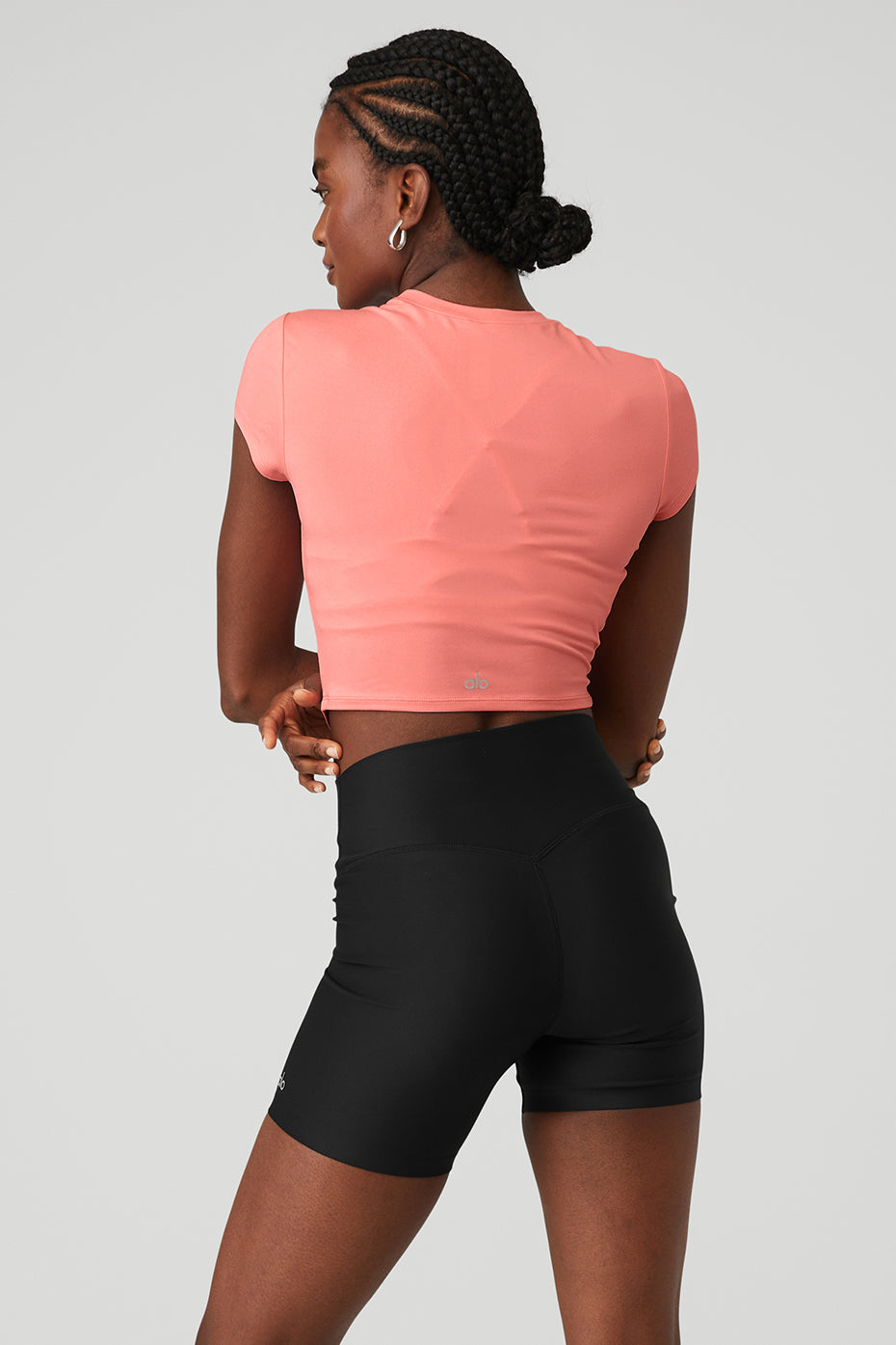 Rose Pink Women's Alo Yoga Alosoft Crop Finesse Short Sleeve | IAV-538064