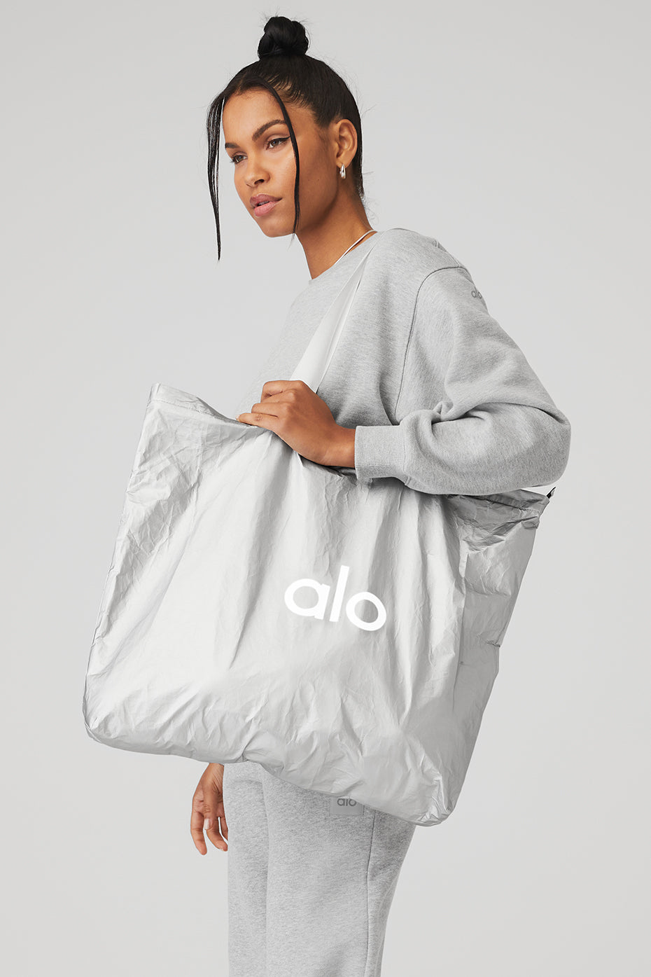 Silver Unisex Alo Yoga Keep It Dry Packable Tote Bags | JZL-695480