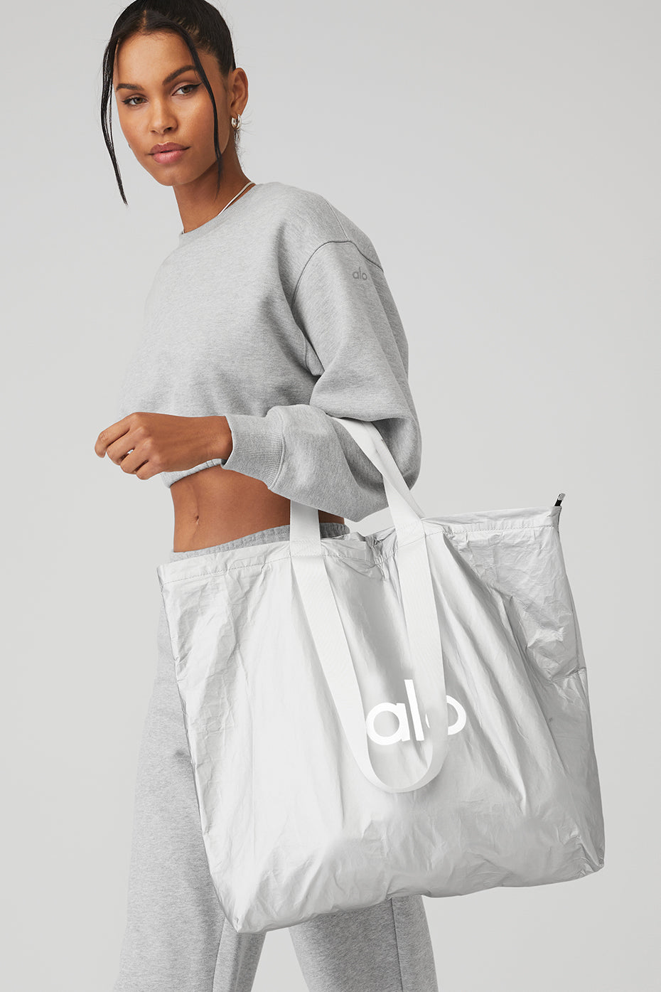 Silver Unisex Alo Yoga Keep It Dry Packable Tote Bags | JZL-695480