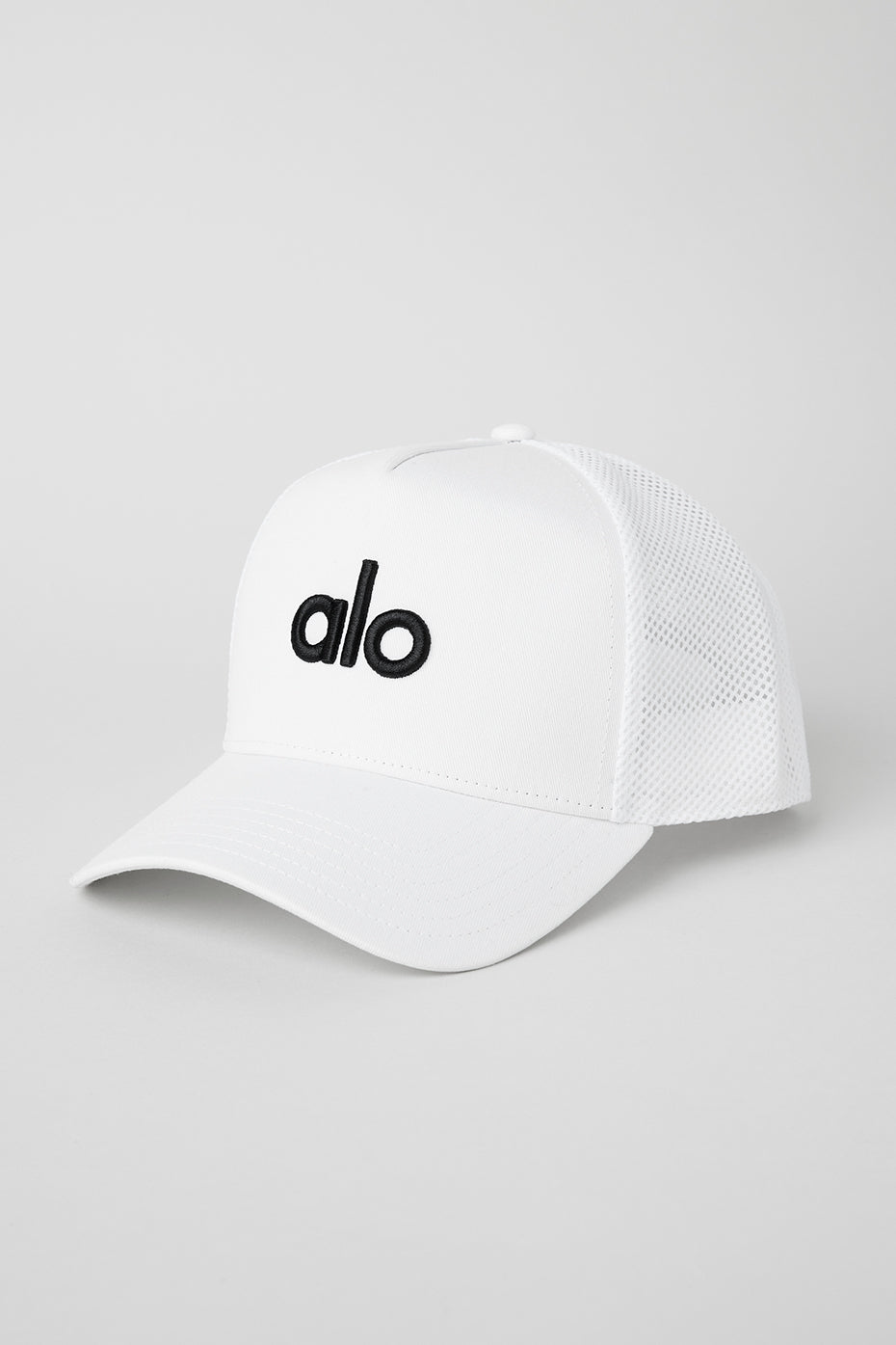 White / Black Unisex Alo Yoga District Trucker Hats | TVF-839572