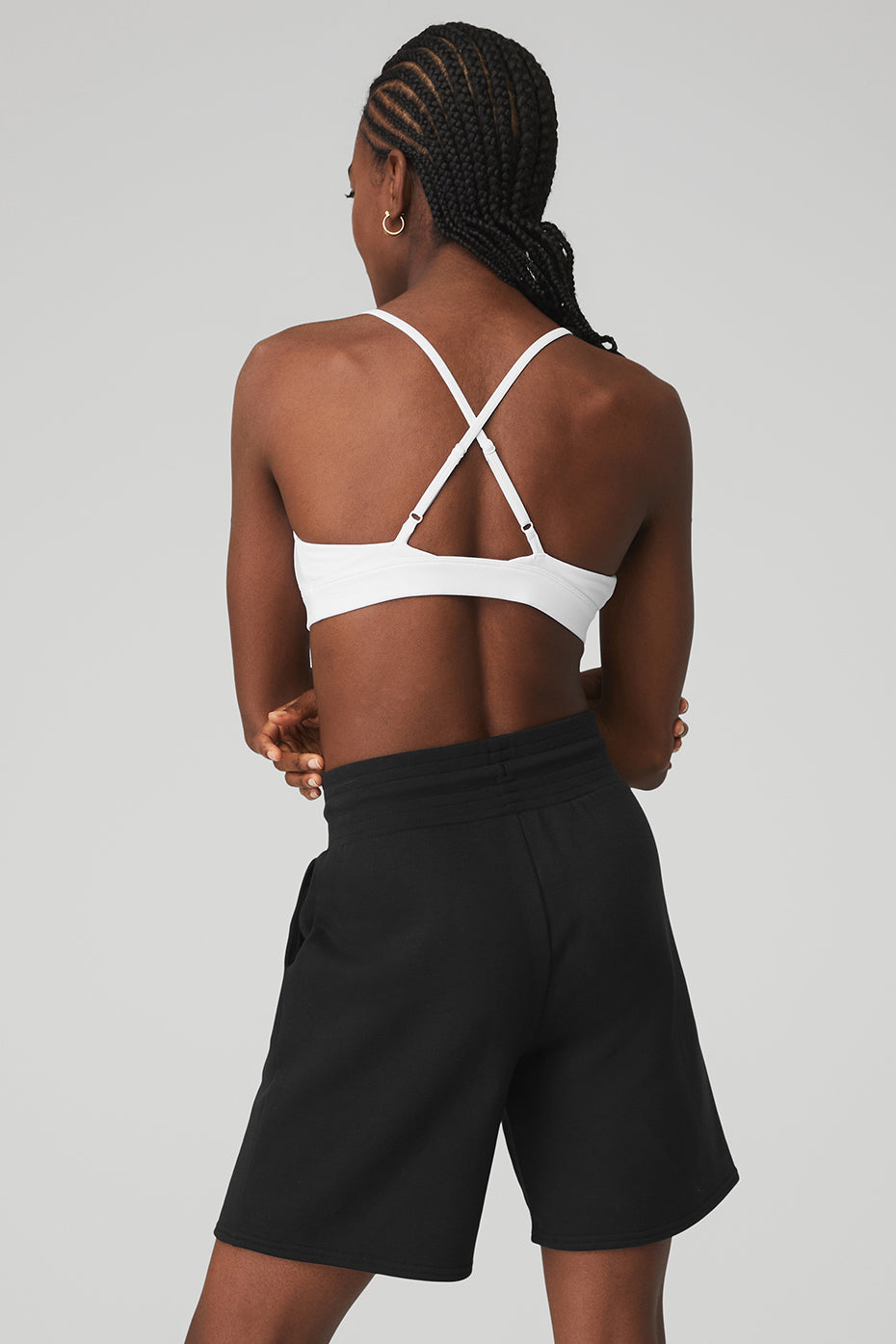 White / Black Women's Alo Yoga Splendor Bras | EOC-490761