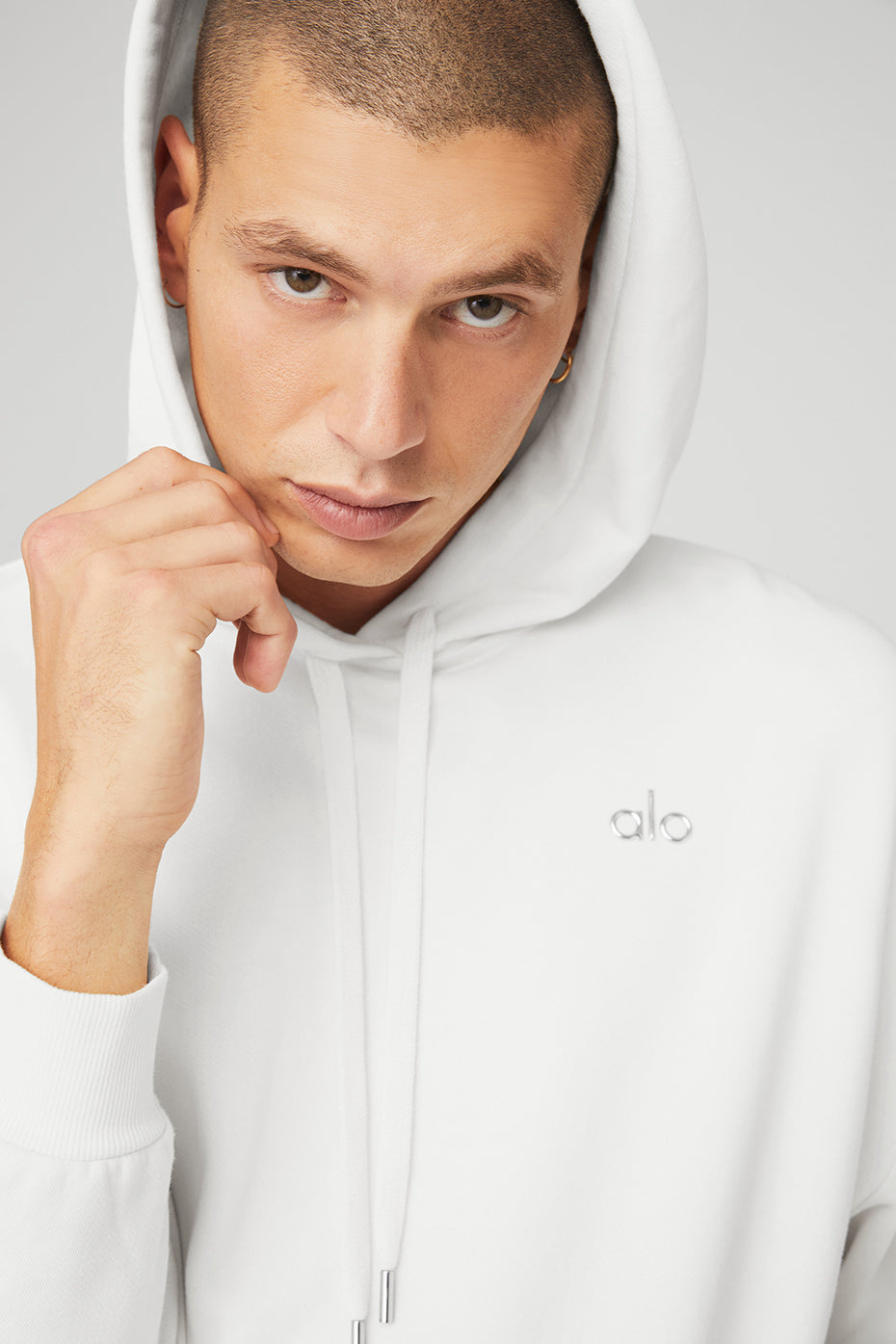 White Men's Alo Yoga Accolade Hoodie | LBO-386571