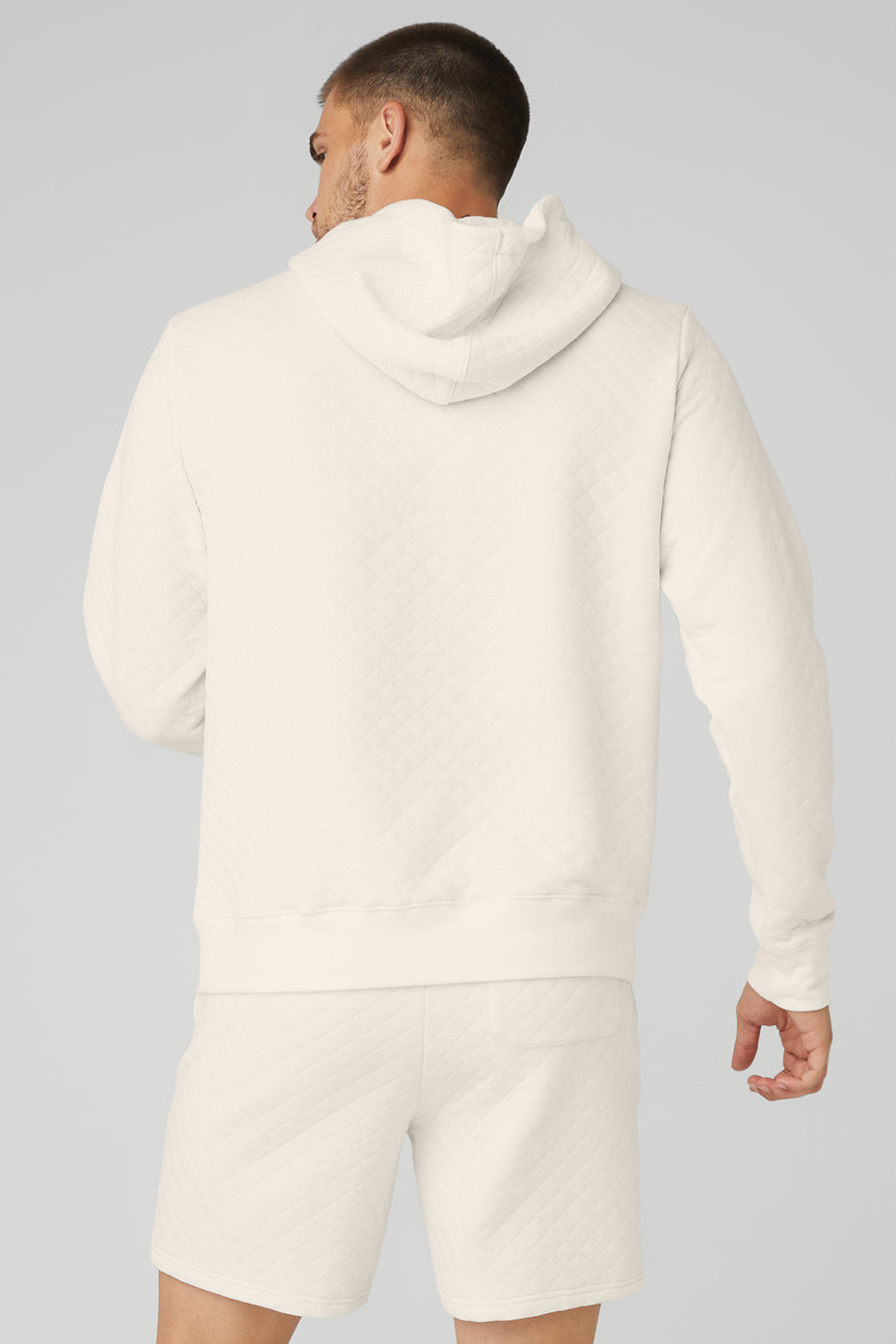 White Men's Alo Yoga Quilted Stadium Hoodie | HGV-147530