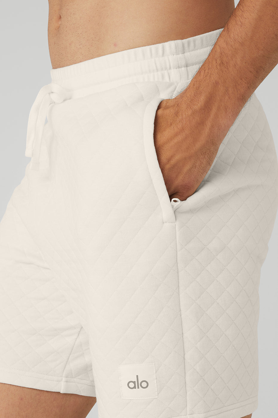 White Men's Alo Yoga Quilted Stadium Shorts | AVQ-468391