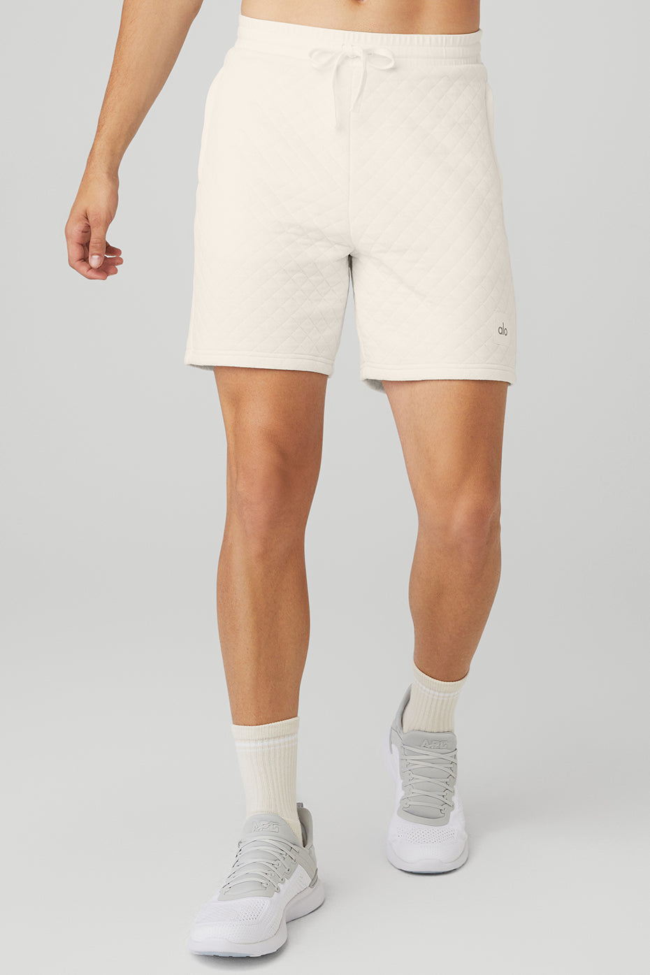 White Men\'s Alo Yoga Quilted Stadium Shorts | AVQ-468391