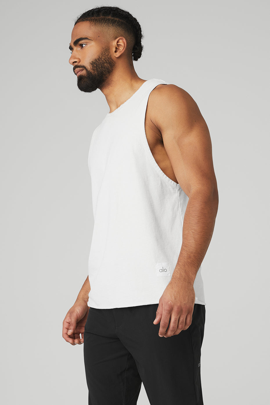 White Men's Alo Yoga Society Tanks | SBD-290674