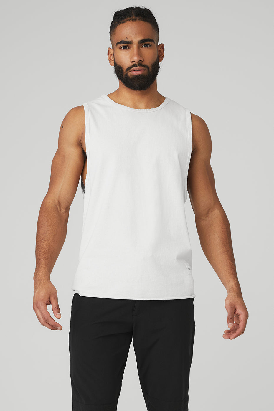 White Men\'s Alo Yoga Society Tanks | SBD-290674