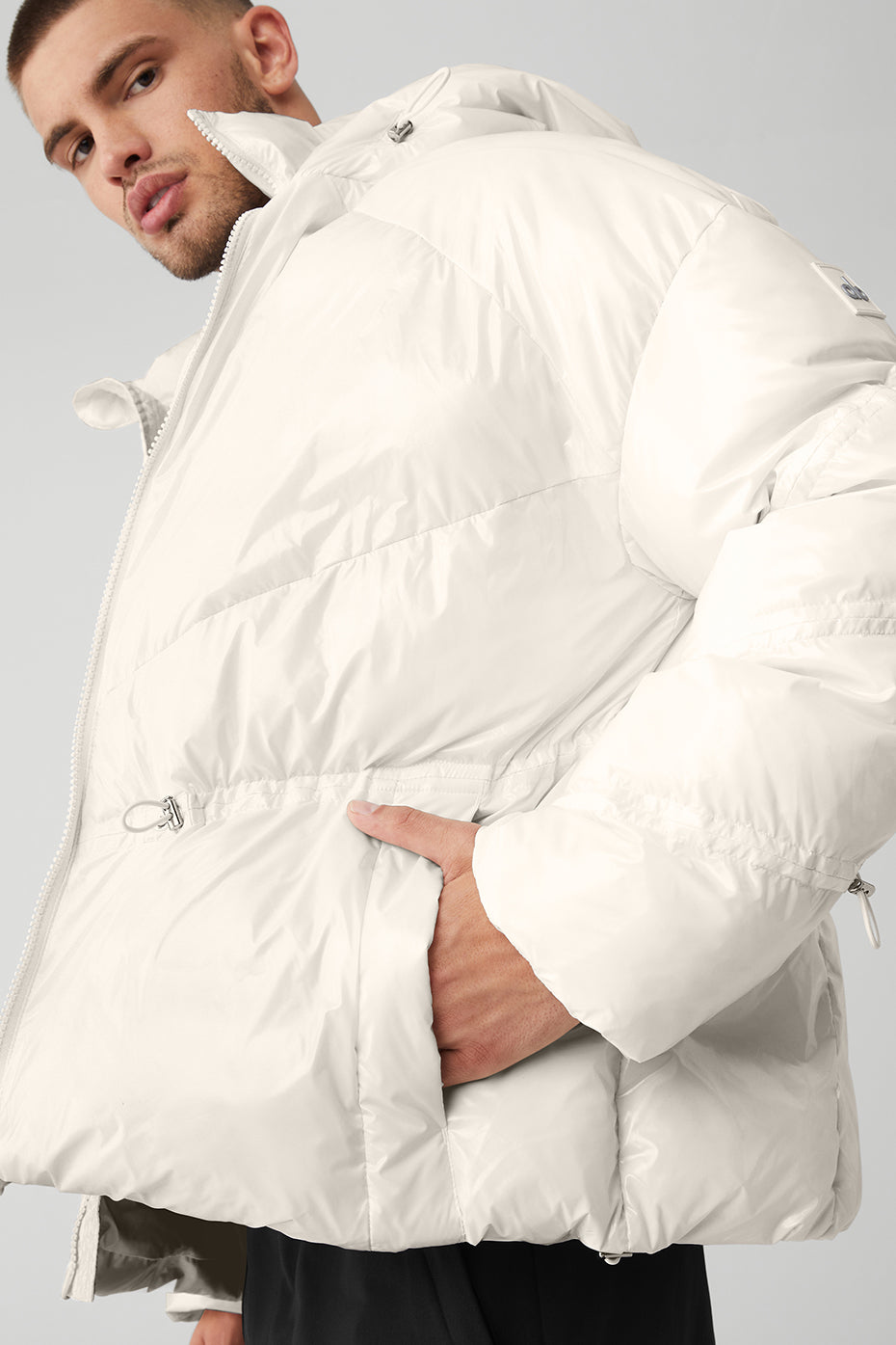 White Men's Alo Yoga Stunner Puffer Jackets | AYV-379104