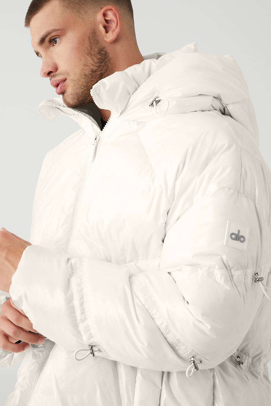 White Men's Alo Yoga Stunner Puffer Jackets | AYV-379104