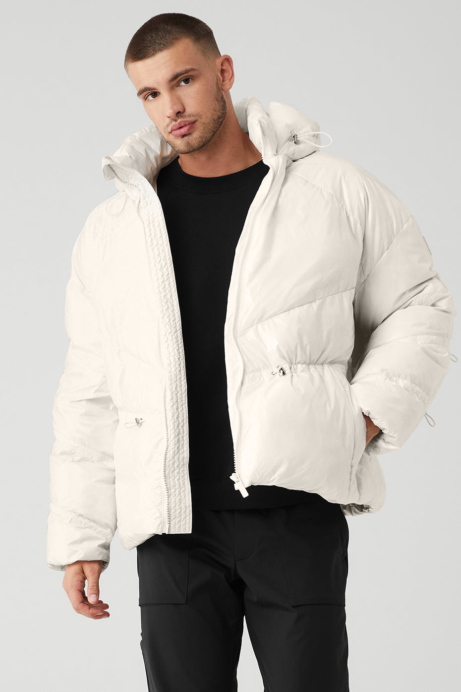 White Men\'s Alo Yoga Stunner Puffer Jackets | AYV-379104