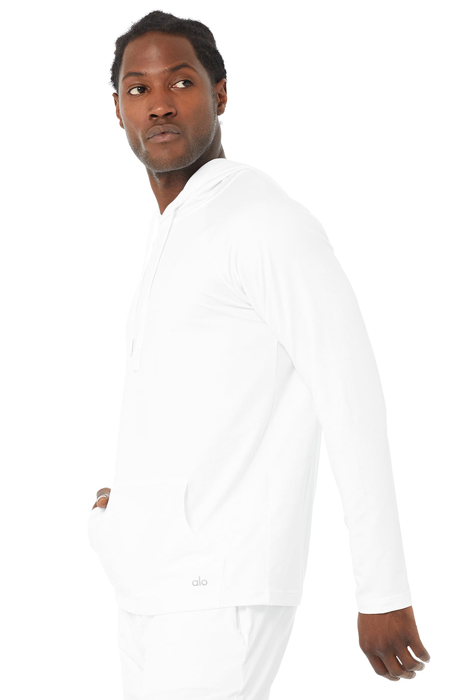 White Men's Alo Yoga The Conquer Hoodie | HZQ-259608