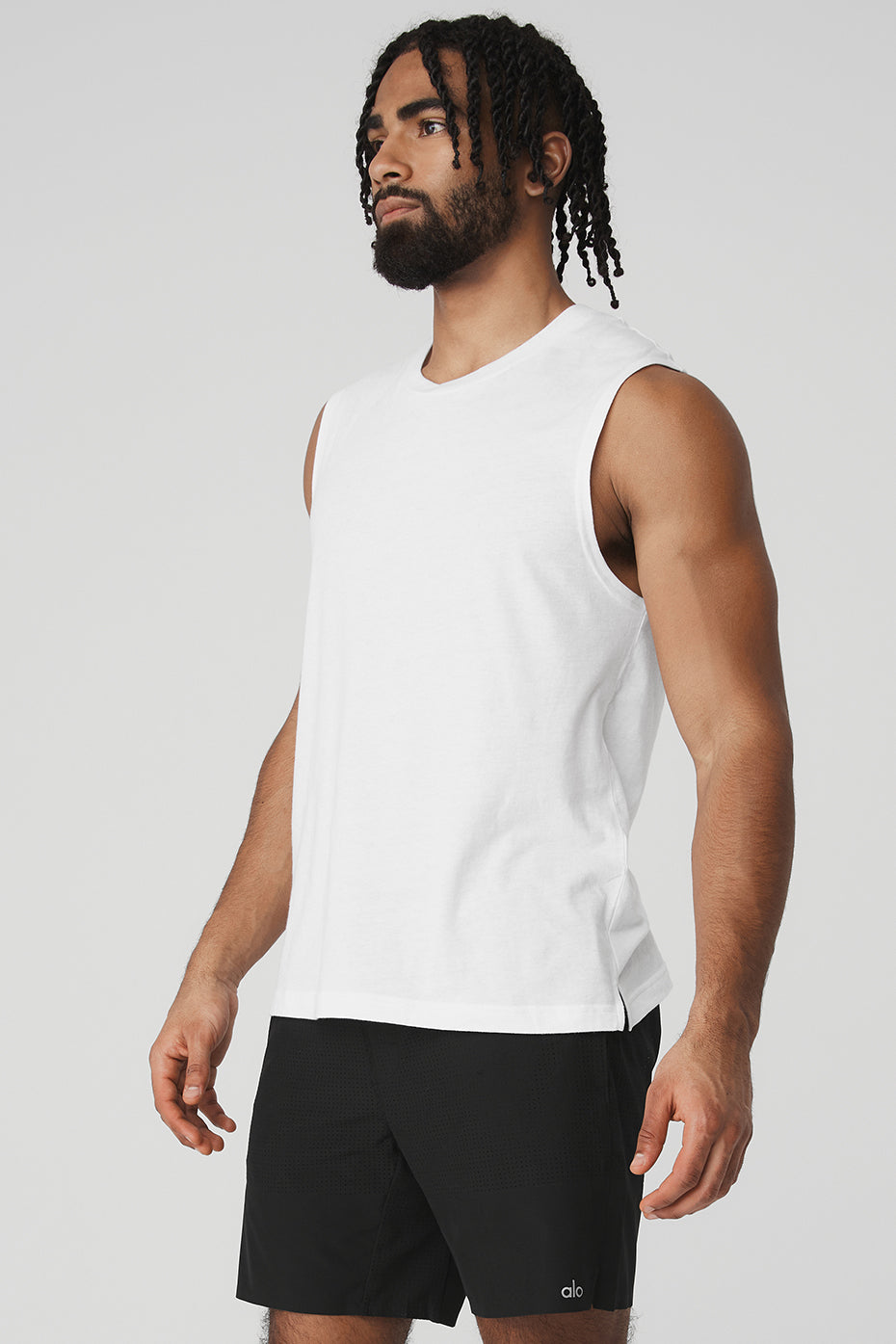 White Men's Alo Yoga The Triumph Muscle Tanks | XUT-723916