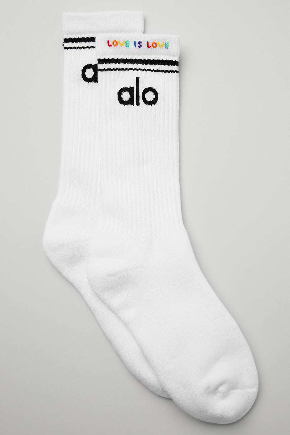 White Unisex Alo Yoga Pride Throwback Socks | MPA-261408