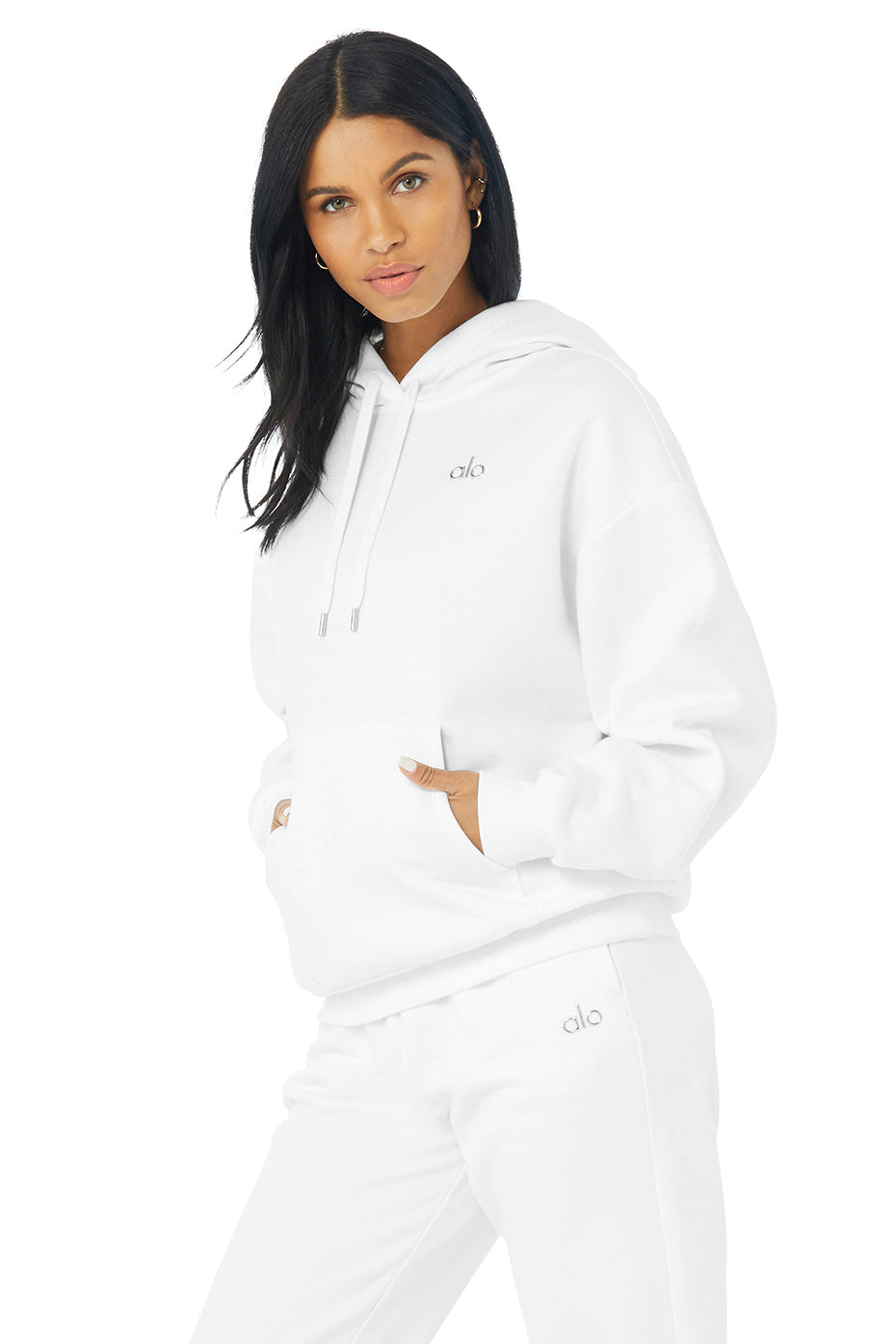 White Women's Alo Yoga Accolade Hoodie | PJL-082765