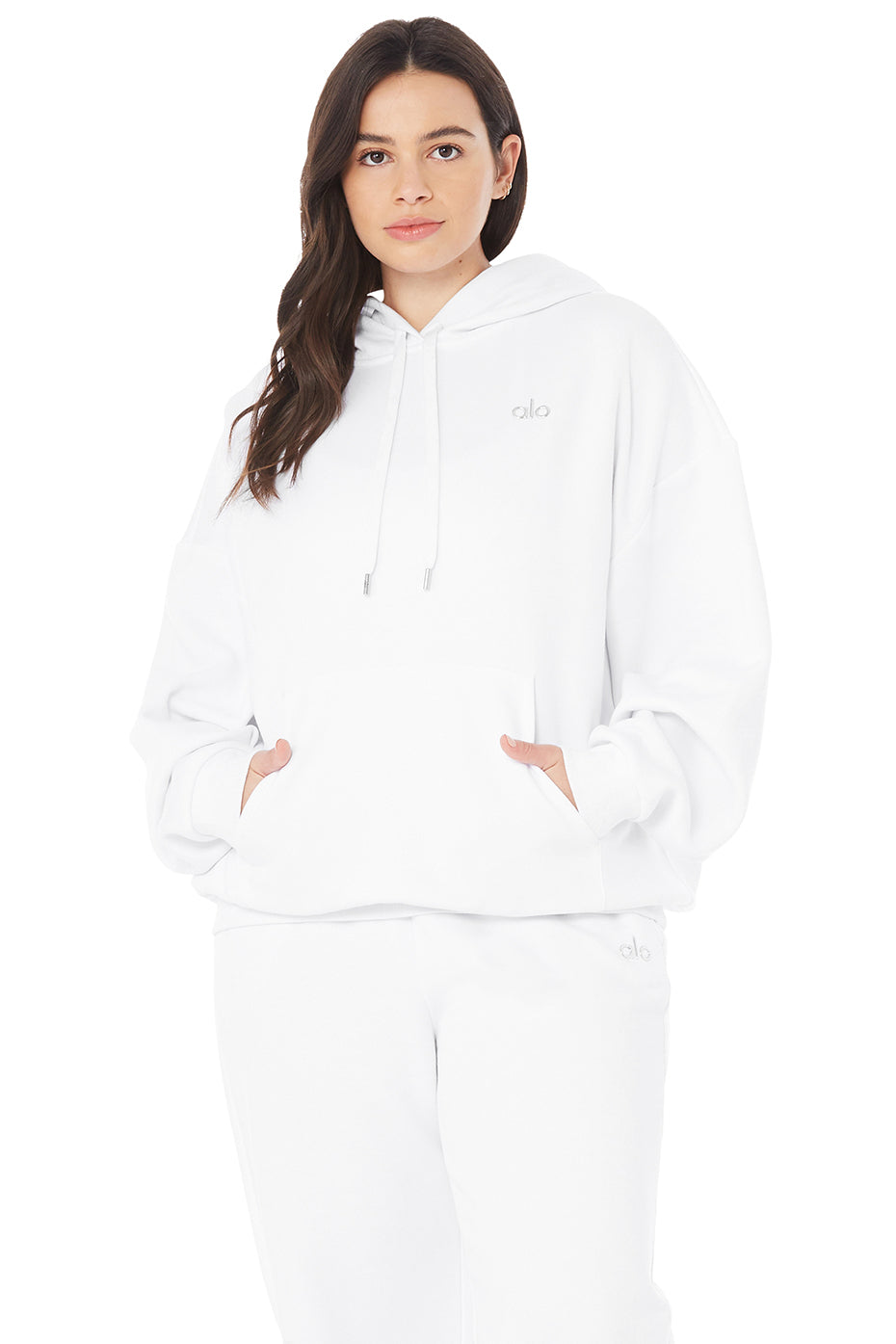 White Women's Alo Yoga Accolade Hoodie | PJL-082765