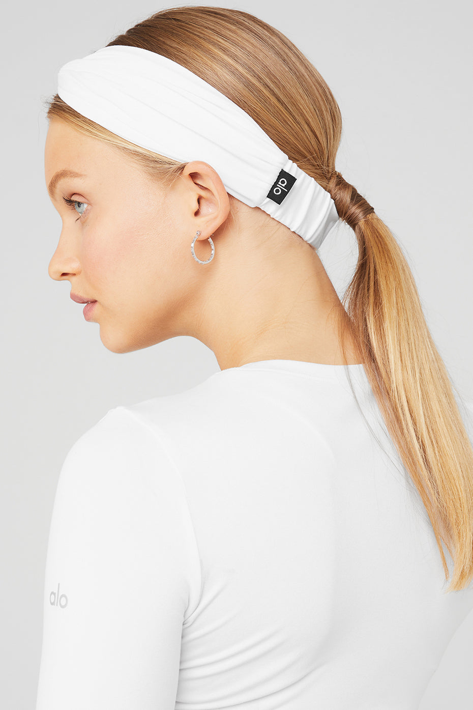 White Women's Alo Yoga Alosoft Headband Hair Accessories | CJT-295703