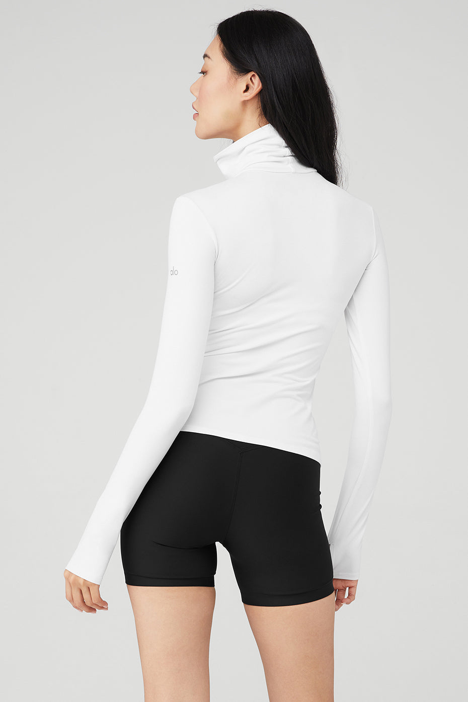 White Women's Alo Yoga Alosoft Refine Turtleneck Long Sleeve | URS-859207