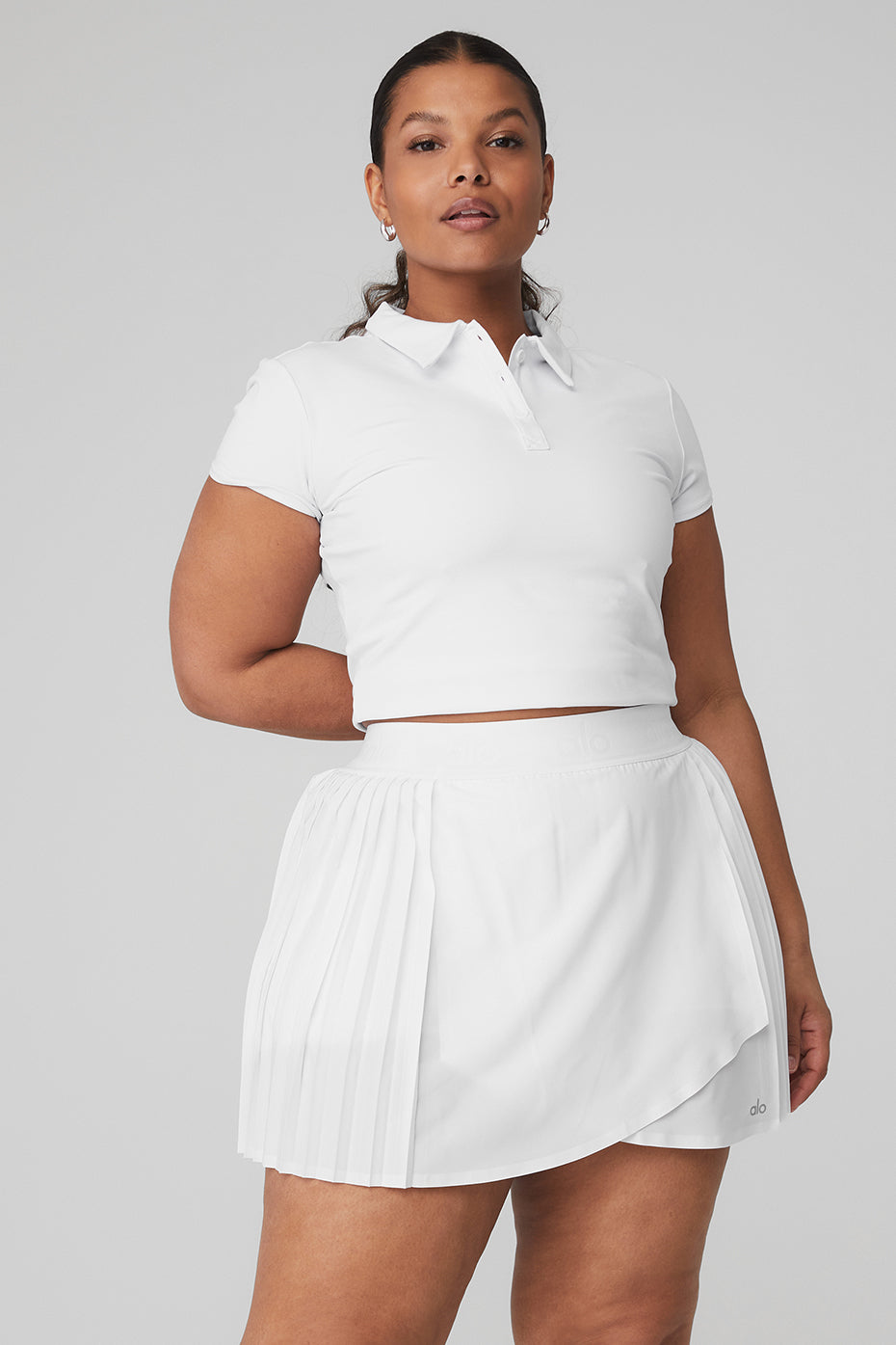 White Women's Alo Yoga Choice Polo Short Sleeve | SPV-017254