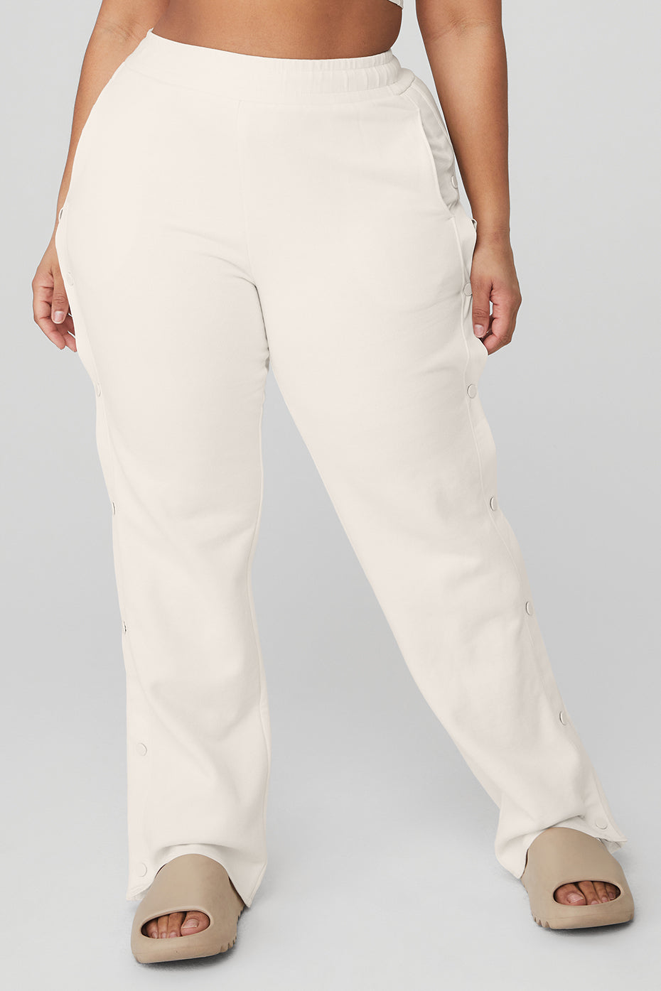 White Women's Alo Yoga Courtside Tearaway Snap Pants | GMO-401256