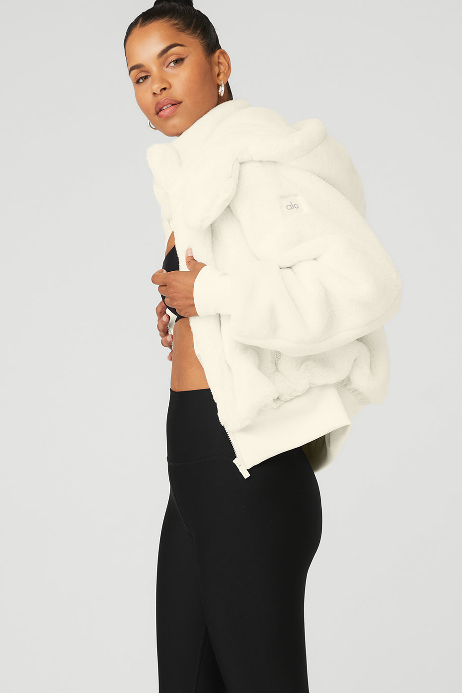 White Women's Alo Yoga Faux Fur Foxy Jackets | VUD-185423