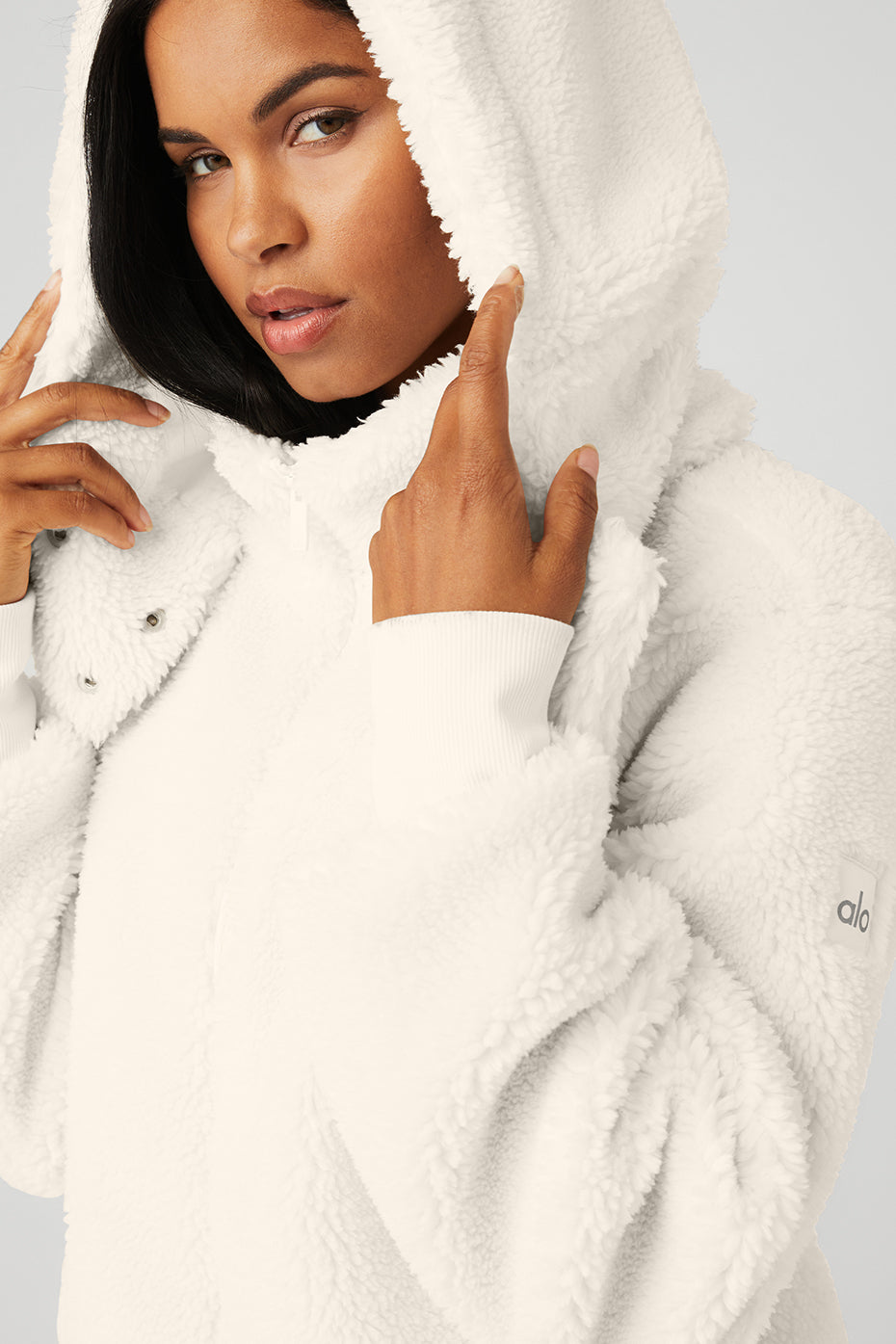 White Women's Alo Yoga Foxy Sherpa Jackets | BLQ-897042