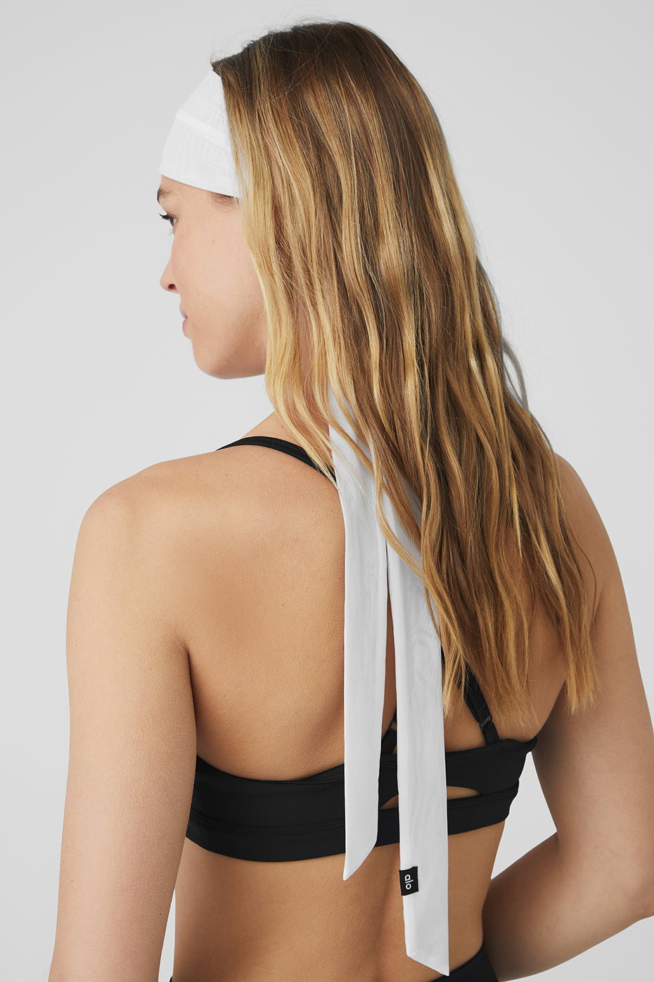 White Women's Alo Yoga Fresh Mesh Tie Headband Hair Accessories | BXP-473209