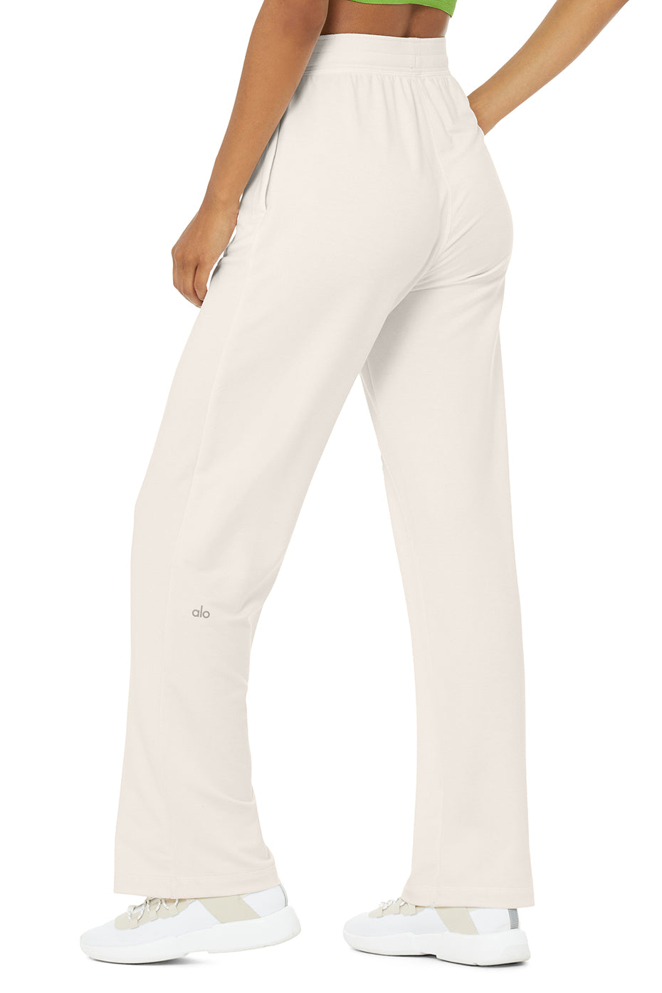 White Women's Alo Yoga High-Waist Dreamy Wide Leg Sweatpants | QKF-192456