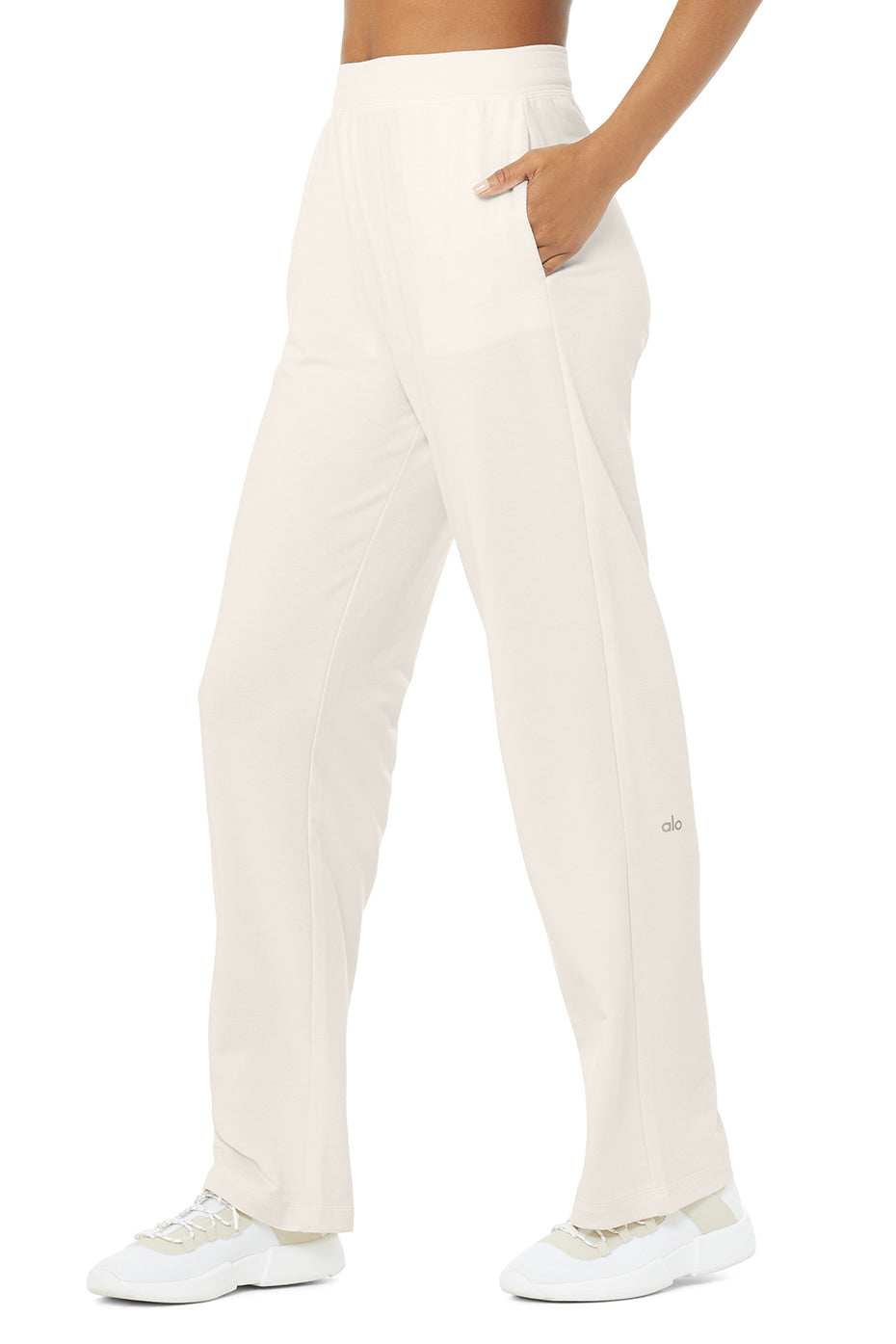 White Women's Alo Yoga High-Waist Dreamy Wide Leg Sweatpants | QKF-192456