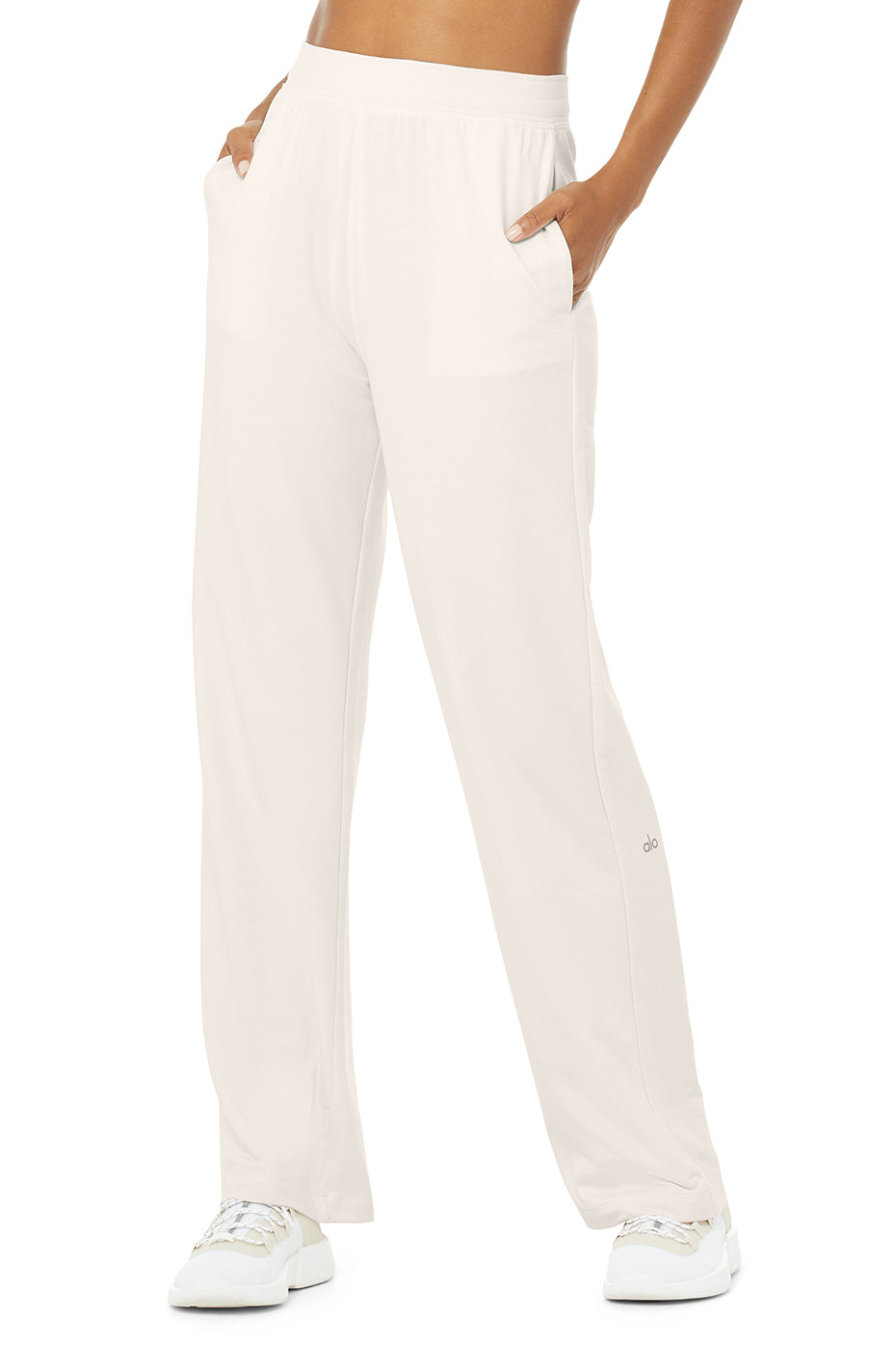 White Women\'s Alo Yoga High-Waist Dreamy Wide Leg Sweatpants | QKF-192456