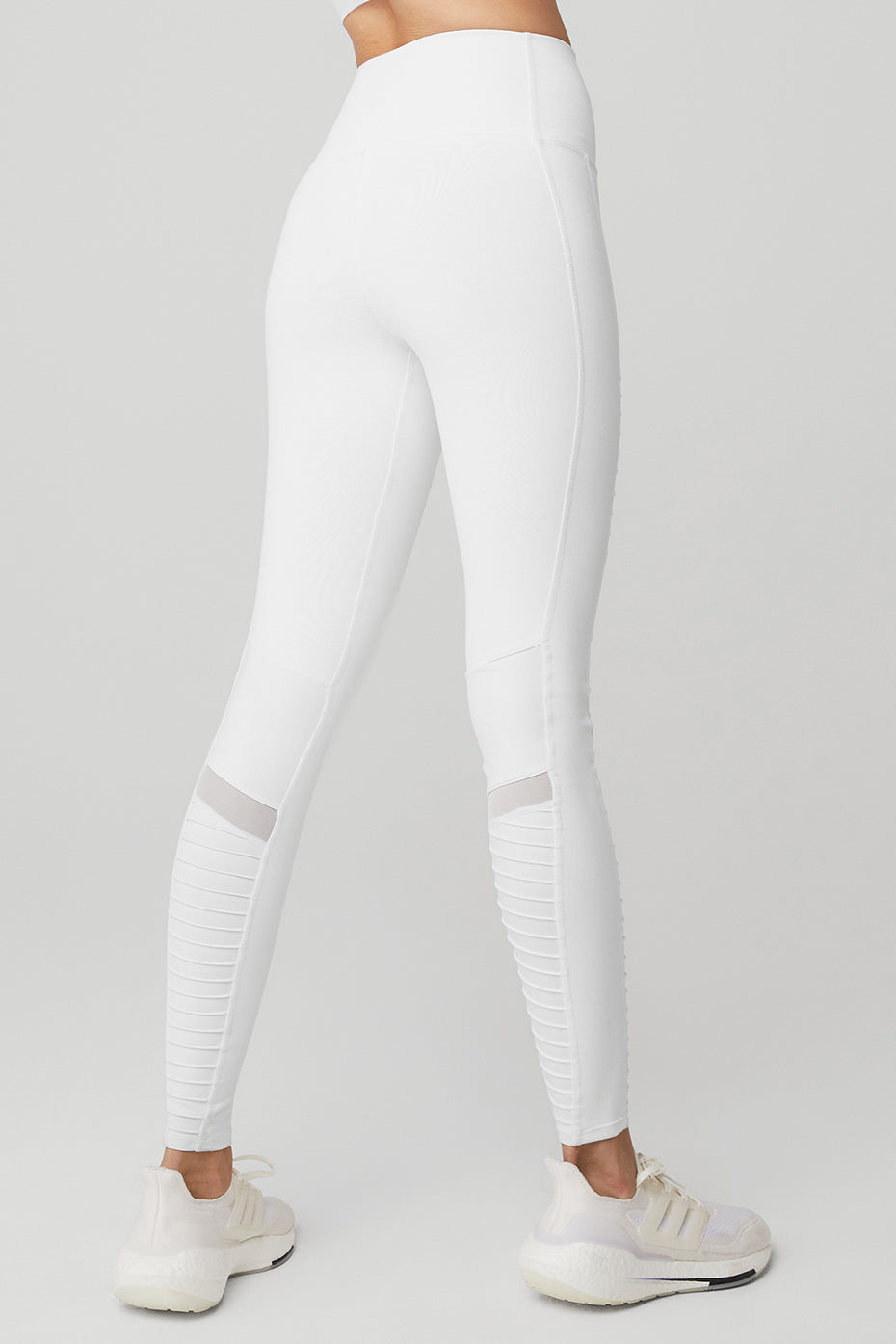 White Women's Alo Yoga High-Waist Moto Leggings | GCI-043725