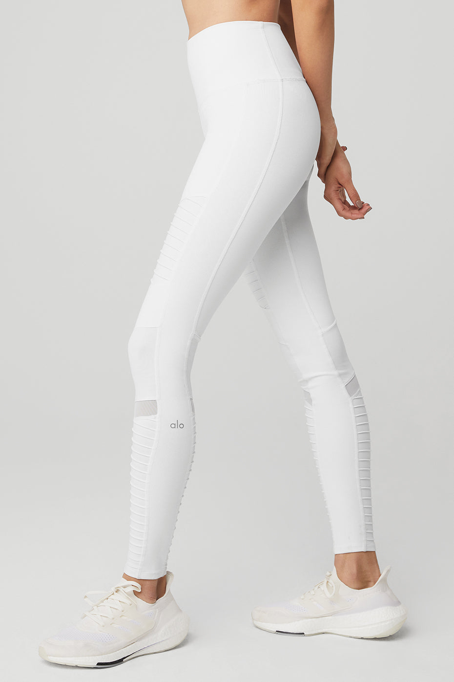 White Women's Alo Yoga High-Waist Moto Leggings | GCI-043725