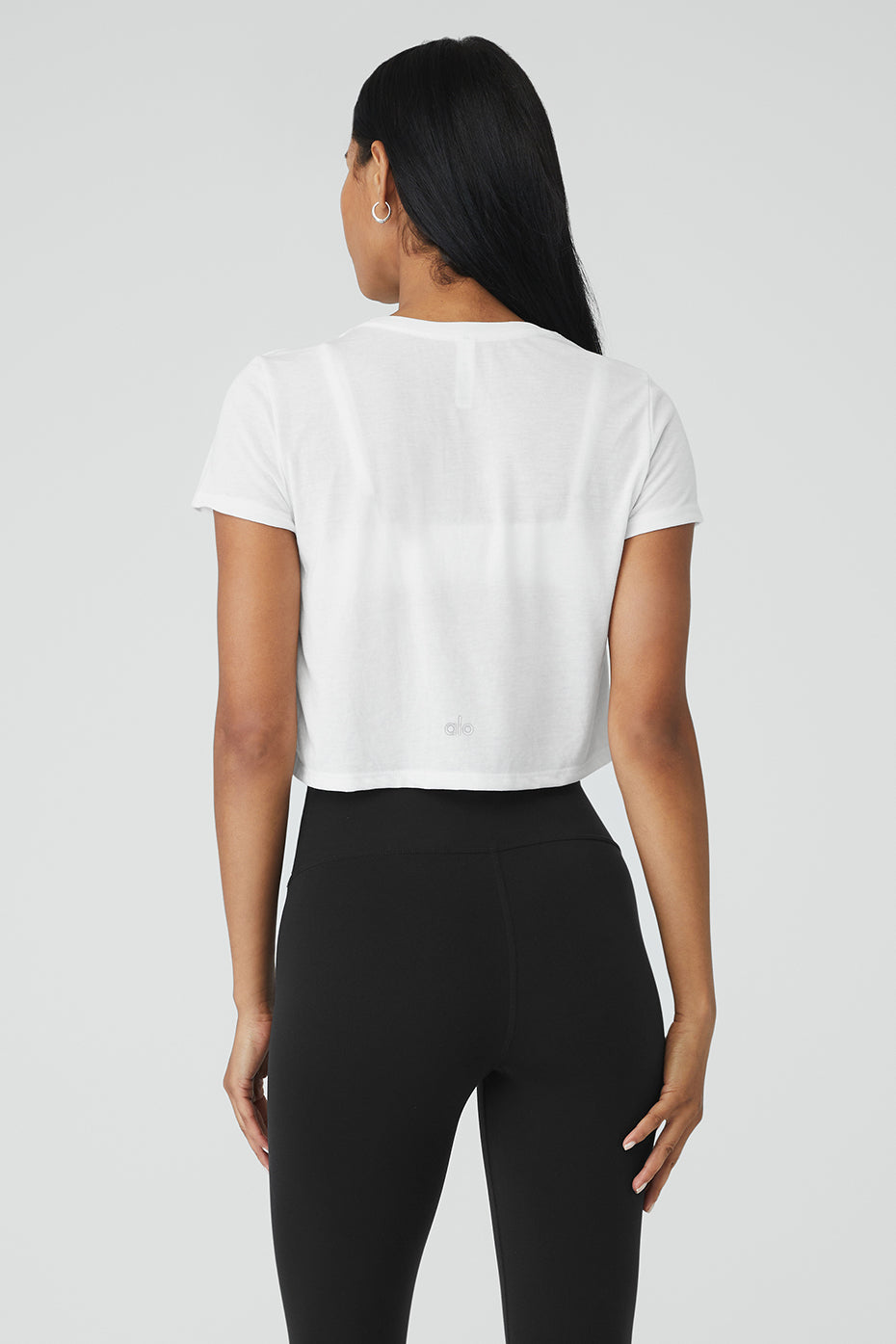 White Women's Alo Yoga Laid Back Tee Short Sleeve | SOF-478625