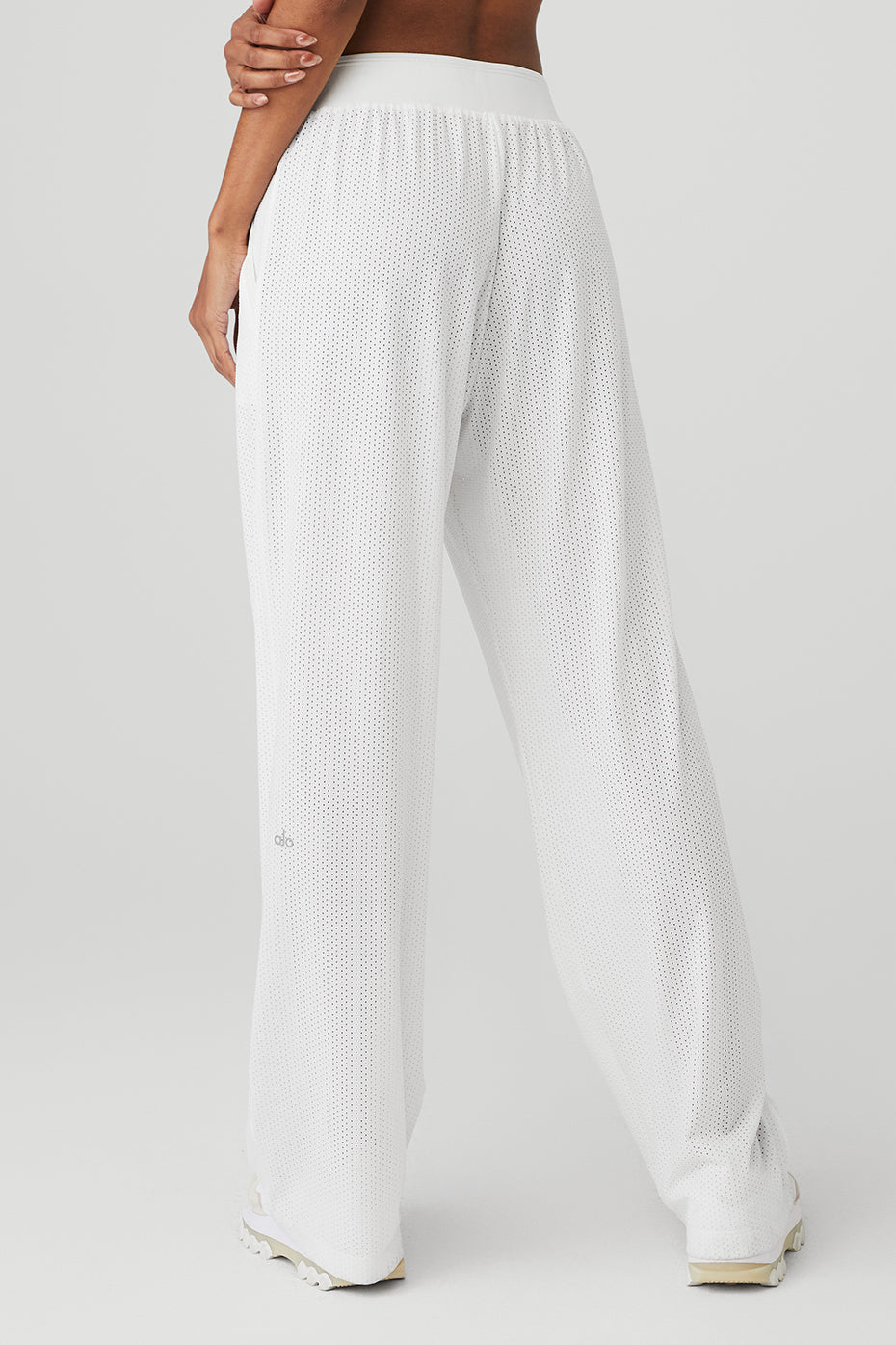 White Women's Alo Yoga Mesh All-Star Wide Leg Pants | MKV-175823