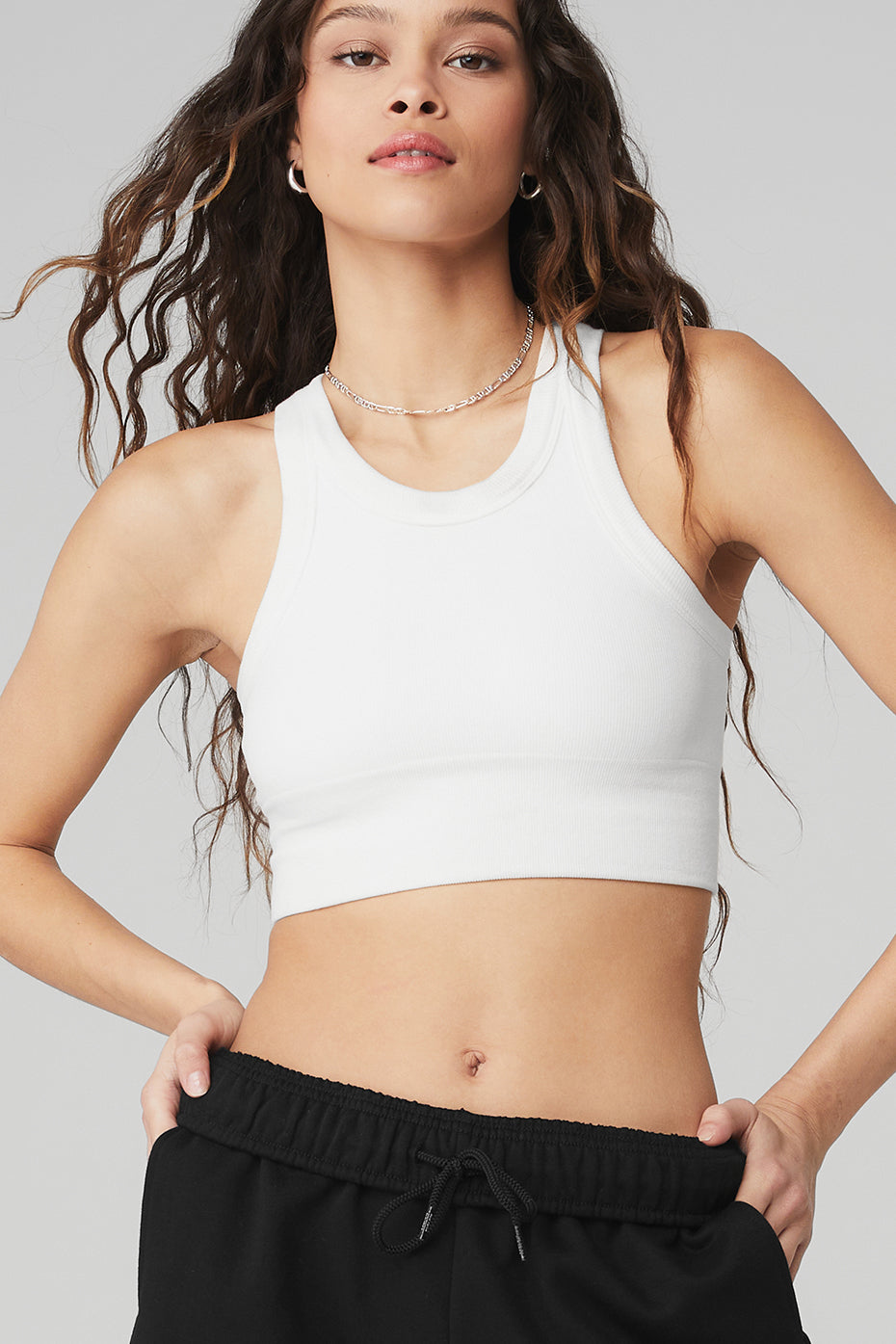 White Women's Alo Yoga Seamless Delight High Neck Bras | UMD-849175