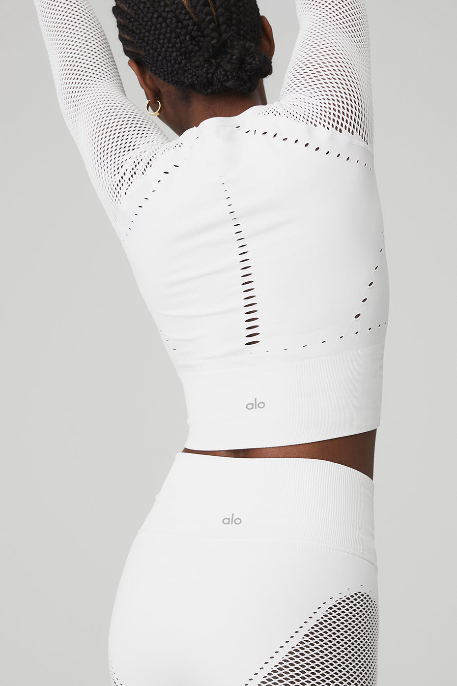 White Women's Alo Yoga Seamless Open Air Long Sleeve | SWQ-287310