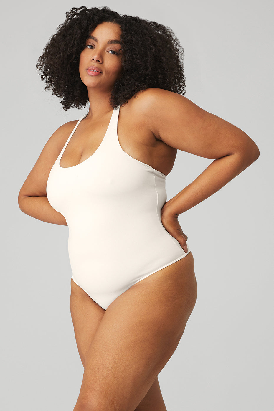 White Women's Alo Yoga Sleek Back Bodysuit | VFI-943208