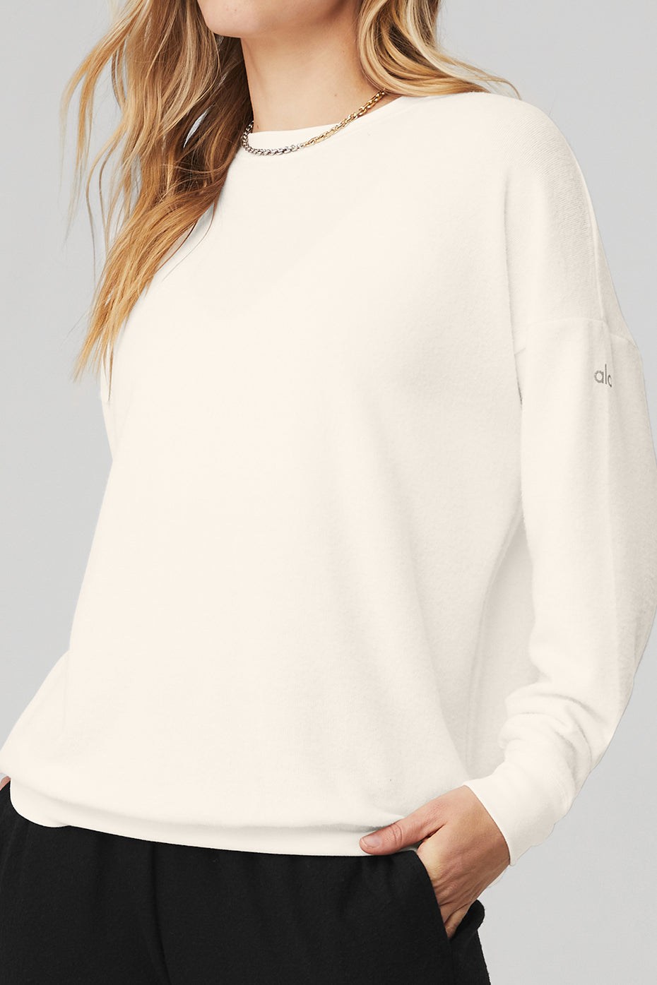 White Women's Alo Yoga Soho Pullover Long Sleeve | SJA-895120