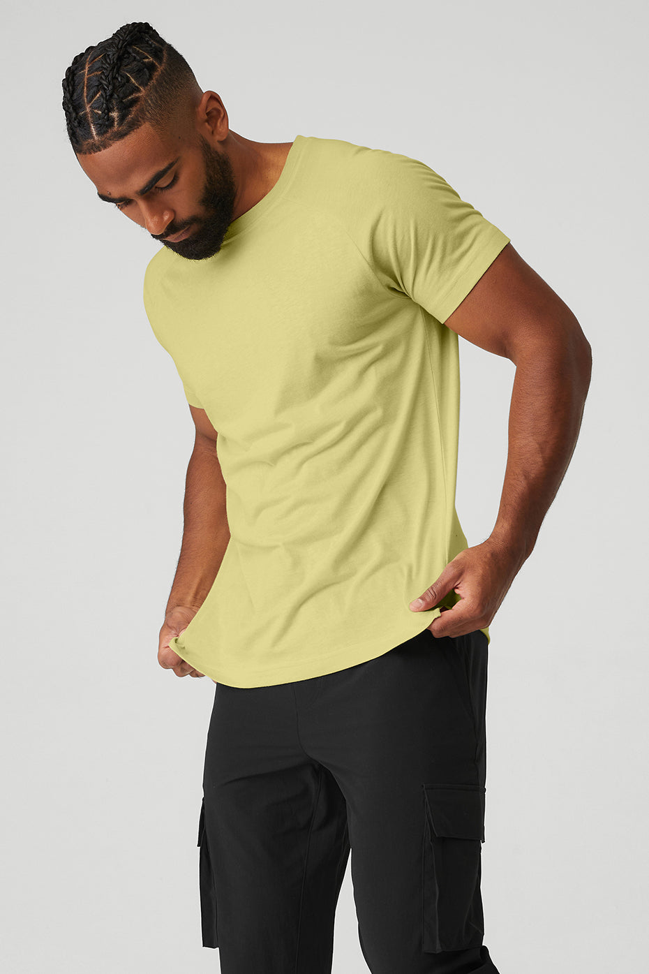 Yellow Men's Alo Yoga The Triumph Crew Neck Tee Short Sleeve | QFX-672903